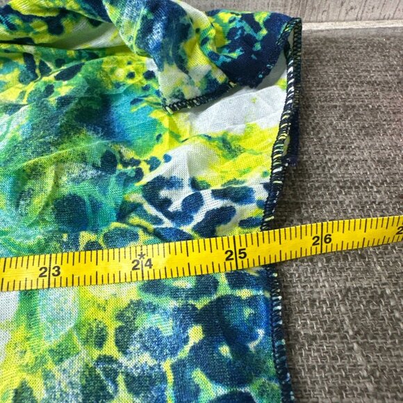 Inspire Shirt Women S Green Navy Blue Lace Rhinestone Neckline Boho Artsy Top - Picture 8 of 8